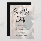 Modern en Elegant | Aangepast fotohuwelijk Save The Date (Voorkant / Achterkant)