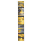 Modern en elegant Abstract grijs, zwart en goud Lange Tafelloper (Voorkant)