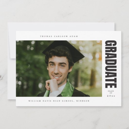 Modern en elegant Afstuderen Aankondiging (Voorkant)