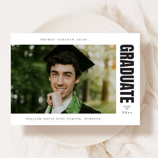 Modern en elegant Afstuderen Aankondiging