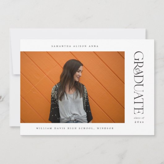 Modern en elegant Afstuderen Aankondiging (Voorkant)