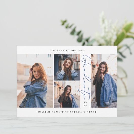 Modern en elegant Afstuderen Aankondiging (Staand voorkant)