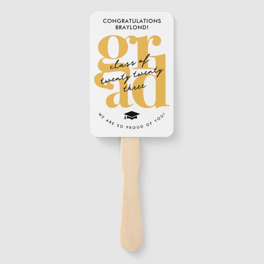 Modern en elegant Afstuderen Handwaaier (Achterkant)