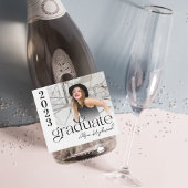 Modern en elegant Afstuderen Sparkling Wijnetiket