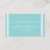 Modern en Elegant Blauw Gestreept Visitekaartje (Achterkant)