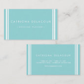 Modern en Elegant Blauw Gestreept Visitekaartje (Voorkant / Achterkant)