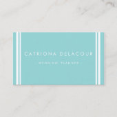 Modern en Elegant Blauw Gestreept Visitekaartje (Voorkant)