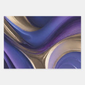 Modern en Elegant-Blauw Paarse en Gouden Inpakpapier Vel (Voorkant)