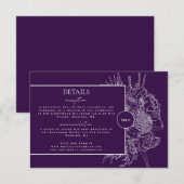 Modern en Elegant Bloemen Boquet Details Kaart (Voorkant / Achterkant)