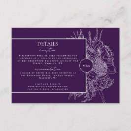 Modern en Elegant Bloemen Boquet Details Kaart