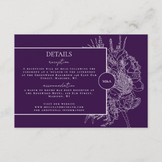 Modern en Elegant Bloemen Boquet Details Kaart
