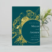 Modern en Elegant Bloemenboeket Save the Date Folie Uitnodiging (Staand Voorkant)