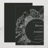 Modern en Elegant Bloemenboeket Save the Date Kaart (Voorkant / Achterkant)