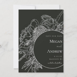 Modern en Elegant Bloemenboeket Save the Date Kaart