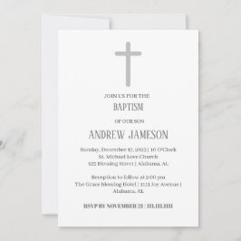Modern en Elegant Christelijk Gold Cross | Doop Kaart