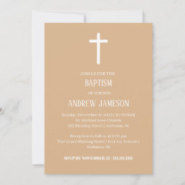 Modern en Elegant Christelijk Kruis | Doop Kaart