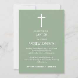 Modern en Elegant Christelijk Kruis | Doop Kaart