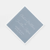 Modern en Elegant Dusty Blue Wedding Servet (Hoek)