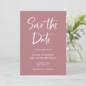 Modern en Elegant | Dusty Roos Wedding Save The Date (Staand voorkant)