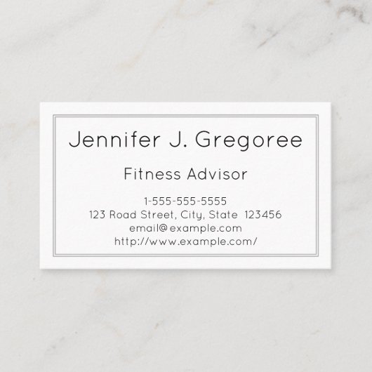 Modern en elegant Fitness Advisor Visitekaartje (Voorkant)