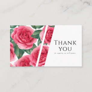 Modern en elegant Floral Roos Bedankt Business Visitekaartje