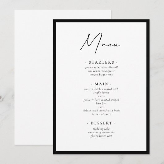 Modern en Elegant Frame Menu (Voorkant / Achterkant)