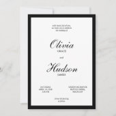 Modern en Elegant Huwelijk met Zwartrand Script Kaart (Voorkant)
