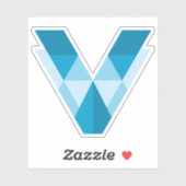Modern en Elegant Letter V Monogram Sticker (Vel)