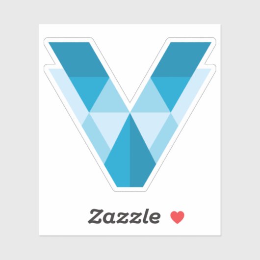 Modern en Elegant Letter V Monogram Sticker (Vel)