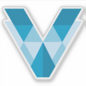 Modern en Elegant Letter V Monogram Sticker (Voorkant)