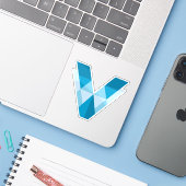 Modern en Elegant Letter V Monogram Sticker (Laptop met iPhone)