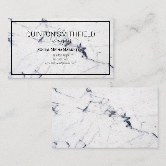 Modern en Elegant Marble Art Visitekaartje (Voorkant / Achterkant)