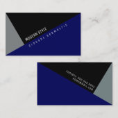 modern en elegant minimaal geometrisch blauw visitekaartje (Voorkant / Achterkant)
