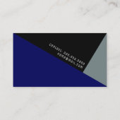 modern en elegant minimaal geometrisch blauw visitekaartje (Achterkant)