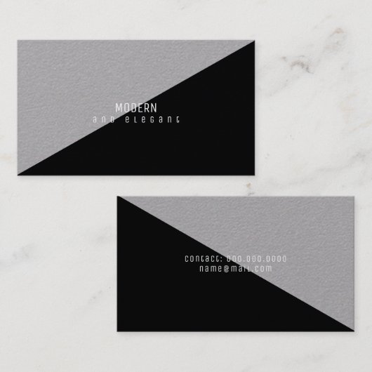 Modern en elegant minimaal zwart grijs visitekaartje (Voorkant / Achterkant)