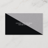 Modern en elegant minimaal zwart grijs visitekaartje (Achterkant)