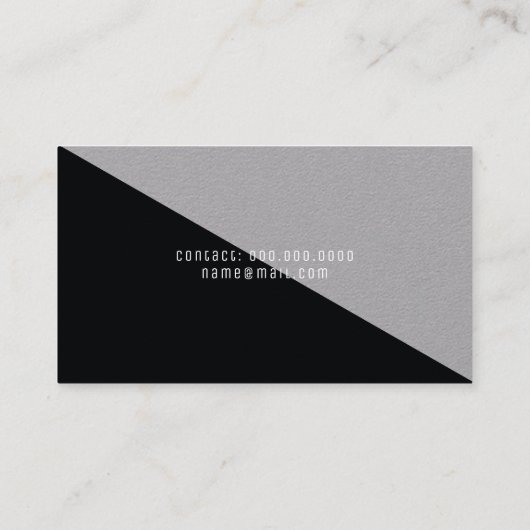 Modern en elegant minimaal zwart grijs visitekaartje (Achterkant)