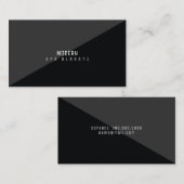 Modern en elegant minimaal zwart visitekaartje (Voorkant / Achterkant)