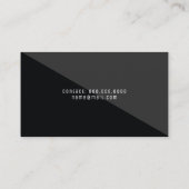 Modern en elegant minimaal zwart visitekaartje (Achterkant)