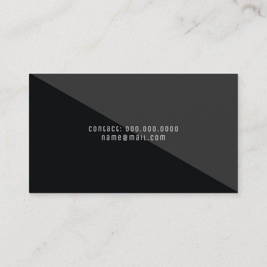 Modern en elegant minimaal zwart visitekaartje (Achterkant)