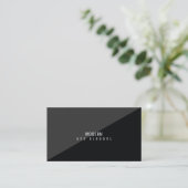 Modern en elegant minimaal zwart visitekaartje (Staand voorkant)