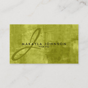 Modern en elegant Monogram Lime Green Professional Visitekaartje
