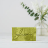 Modern en elegant Monogram Lime Green Professional Visitekaartje (Staand voorkant)