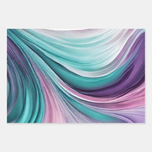 Modern en Elegant-Paarse en Blauwgroen- Inpakpapier Vel (Voorkant 2)