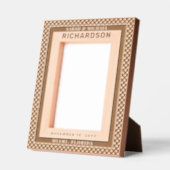 Modern en elegant patroon Mr & Mrs Personalized Gegraveerde Lijstjes (Links)