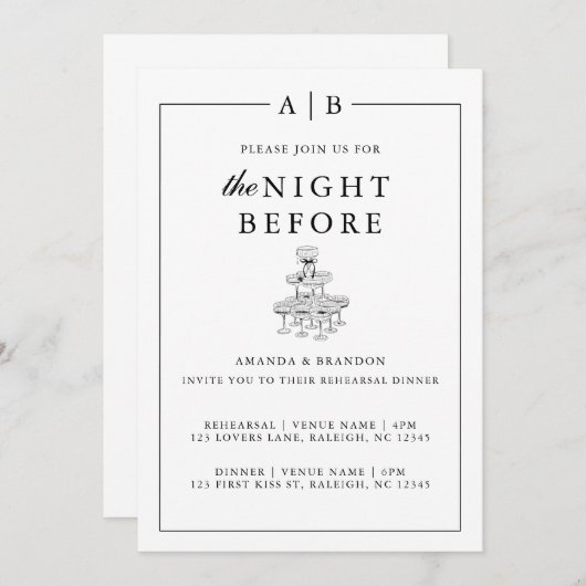 Modern en elegant repetitiediner kaart (Voorkant / Achterkant)