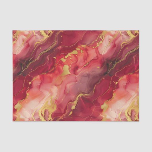 Modern en elegant rood en goud tissuepapier (Voorkant)