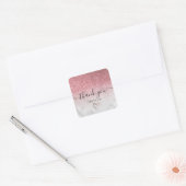 modern en elegant roos goud glitter marmer vierkante sticker (Envelop)