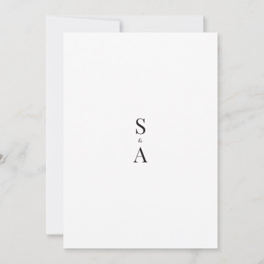 Modern en Elegant Script en Monogram Bruiloft Kaart (Achterkant)