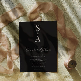 Modern en Elegant Script en Monogram Bruiloft Kaart